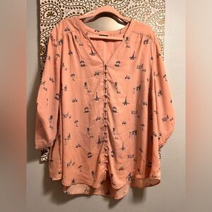 Torrid Paris Button-Down Harper Top